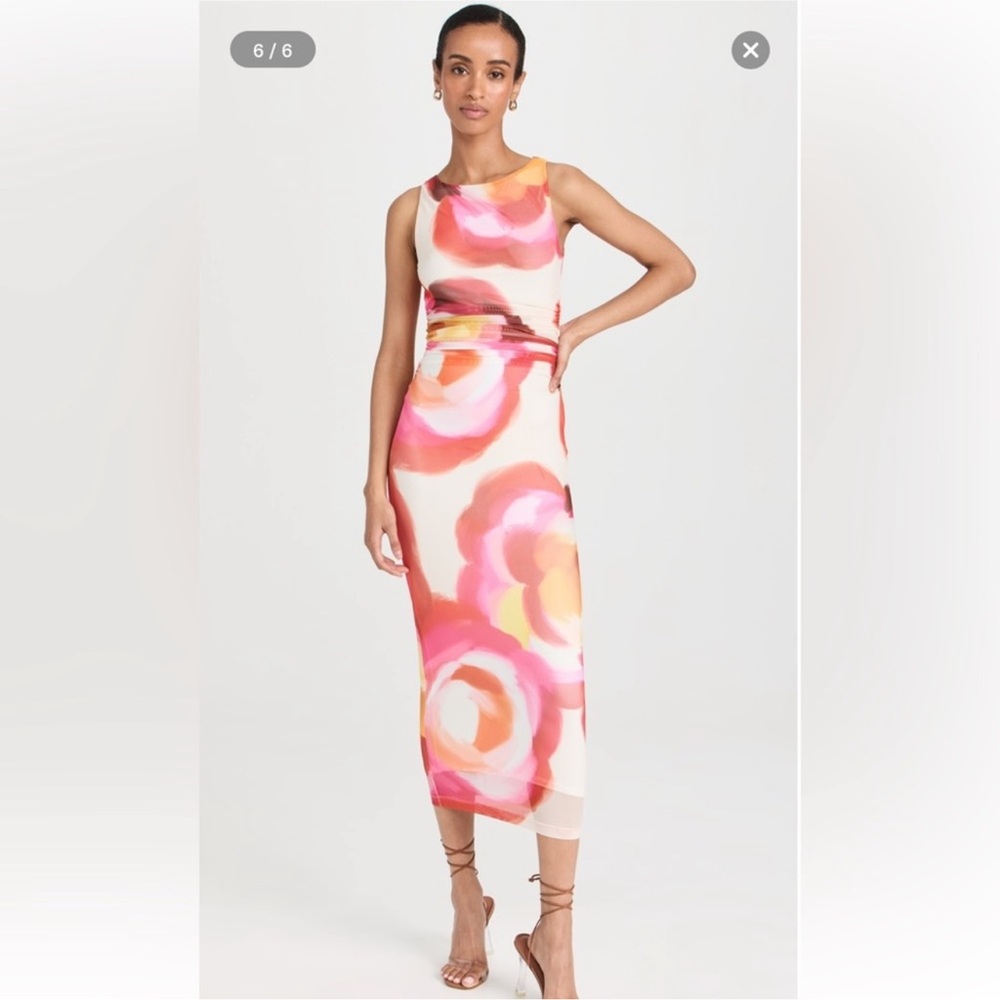 Amanda Uprichard Coral and White Dress